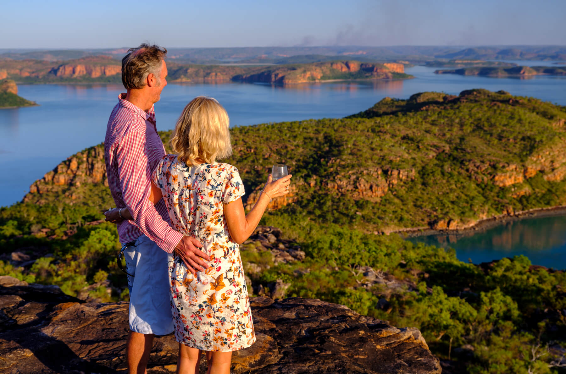 A couple enjoying a beautiful landscape in the Kimberley
