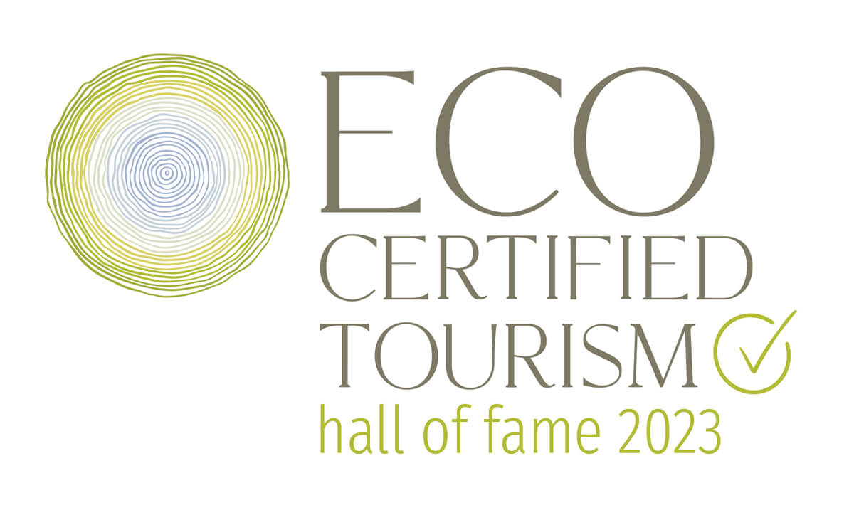 Eco certified tourism hall of fame 2023 logo