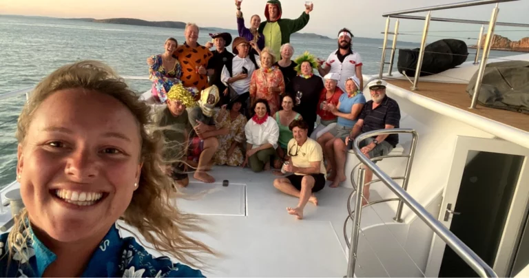 Guests having fun onboard a Great Escape Cruises boat