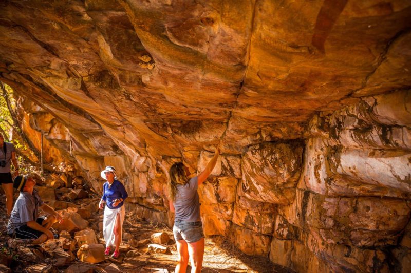Guests viewing Kimberley Rock Art Site